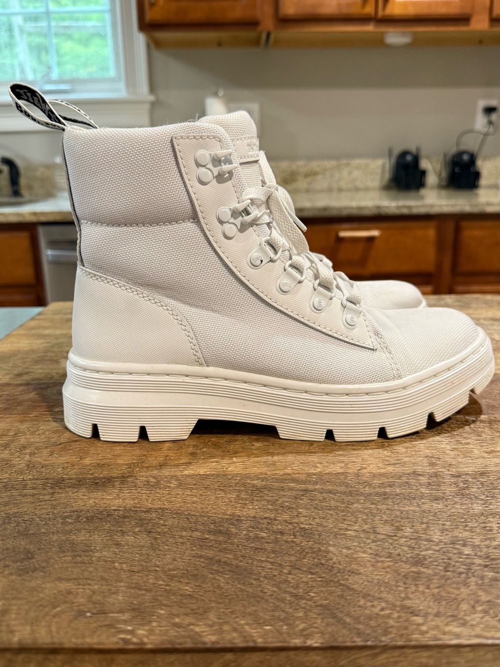 Dr. Martens White Lace-Up High-Top Boots
